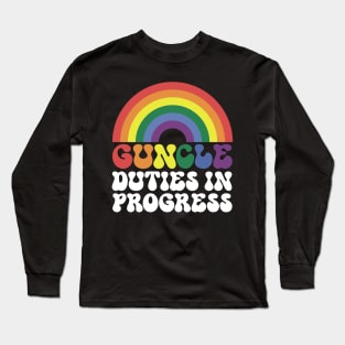 Guncle Duties in Progress Rainbow – lgbt gay uncle Guncle's Day  humorous brother gift Long Sleeve T-Shirt
